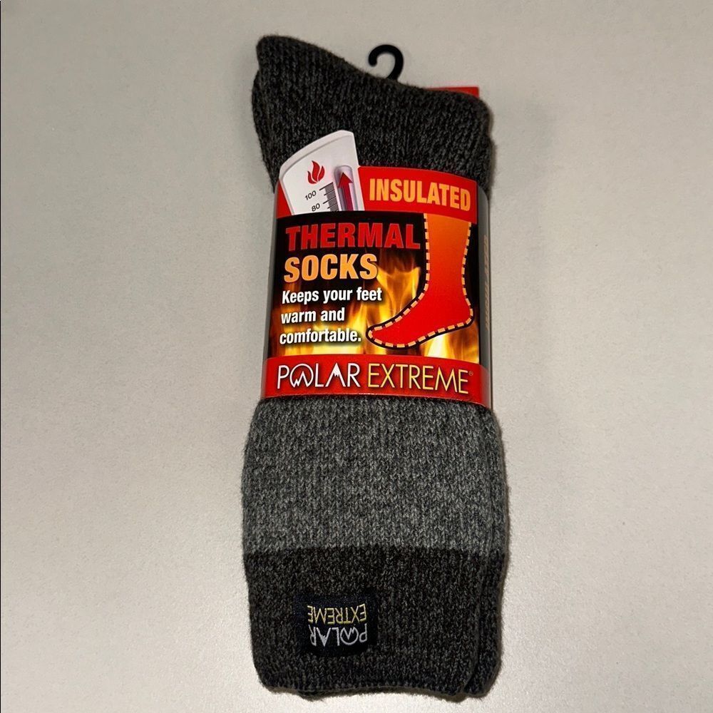POLAR EXTREME HEATHER GRAY Sweater Knit Soft Thermal Socks 1 pair